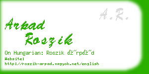 arpad roszik business card